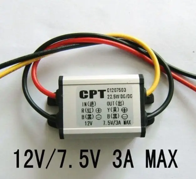 

DC Module DC buck 12V(9-20V) convert to 7.5V 3A output car led power adapter