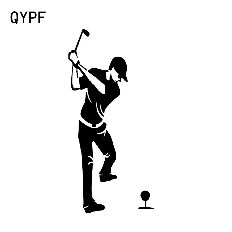 Интересная виниловая наклейка QYPF 6 7*14 2 см с изображением Гольфиста стикер для