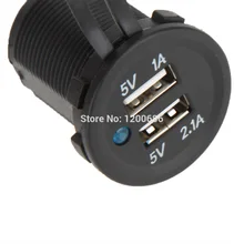 Водонепроницаемый 2 порта Duel USB зарядное устройство выход 1A 2.1A для монтажа на панель мотоцикла автомобильный инвертор питания
