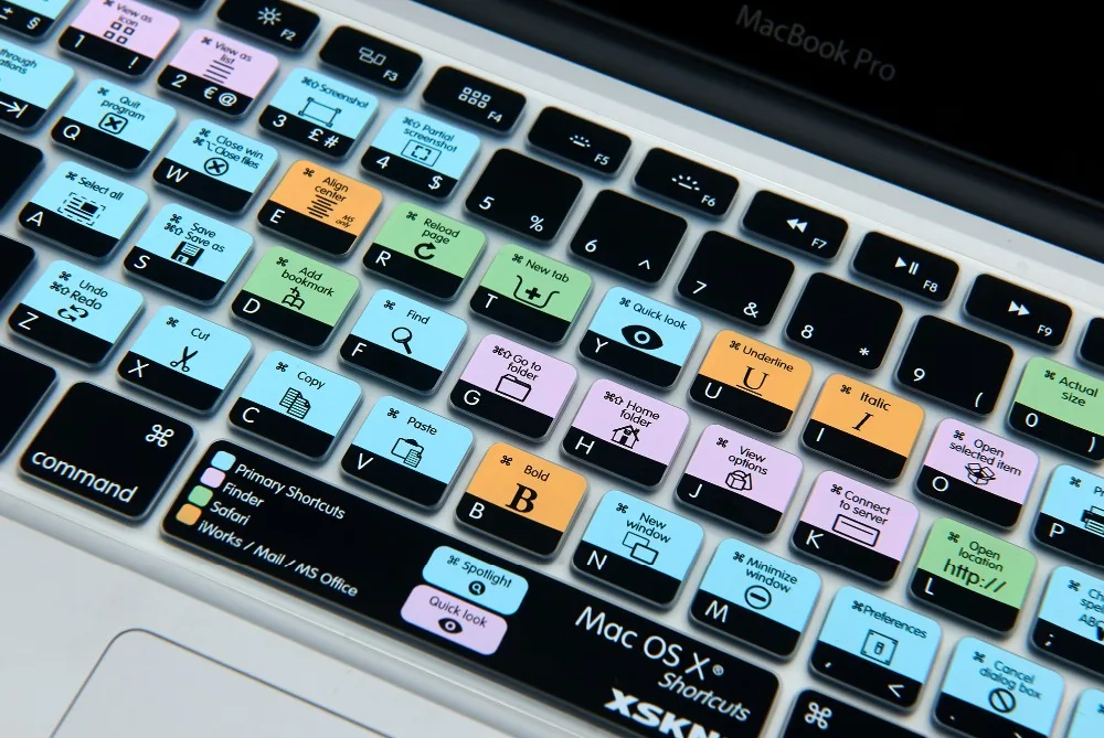 XSKN Mac OS X Быстрый дизайн функциональная прочная силиконовая клавиатура чехол для