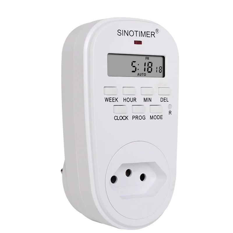 Brazil BR Plug Outlet 7 Day Weekly Programmable Digital Plug Timer Switch Time Relay Wall Clock Power Socket AC 110V 120V 220V 3