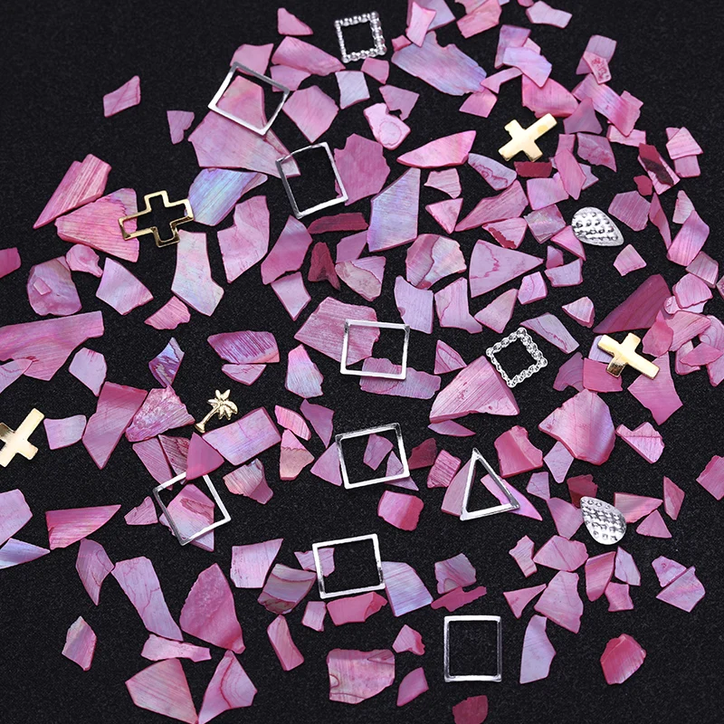 

Irregular Shell Fragments Nail Rhinestone Moon Star Pearl Cross Mixed Pattern Rhinestone Colorful Nail Art 3D DIT Decoration