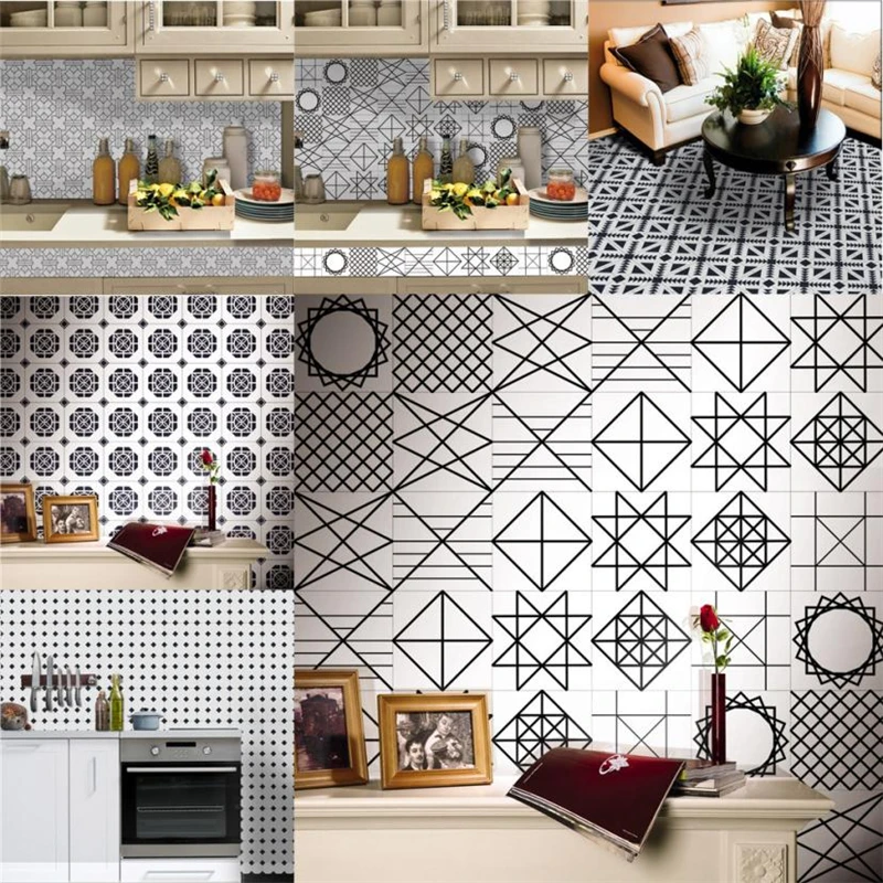 2018 New  1Roll Self Adhesive Tile Art Wall Decal Sticker DIY Kitchen Bathroom waterproof Decor Vinyl 01