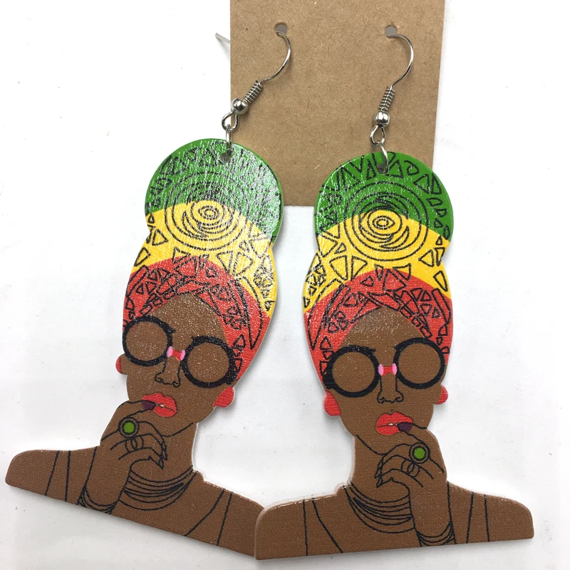 Серьги из искусственной древесины смешиваются в 6 цветах|wooden earrings|african wooden