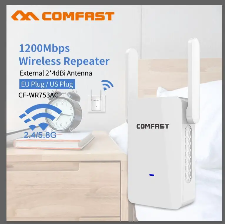 

Powerful Wireless Wifi Extender 1200mbps Wifi Repeater/Router Dual Band 2.4&5Ghz Wifi Network Booste long Range Signal Amplifier