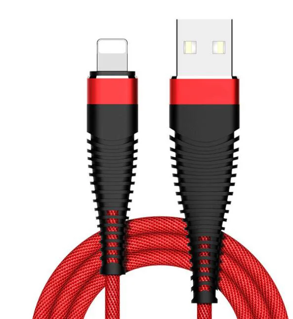 1 м кабели для быстрой зарядки ультра прочный USB кабель для зарядки мобильного телефона Быстрая зарядка для Android IOS type-C - Цвет: red