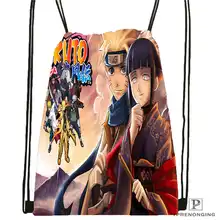 Custom Naruto Cartoon Drawstring Backpack Bag Cute Daypack Kids Satchel (Black Back) 31x40cm#180612-02-27
