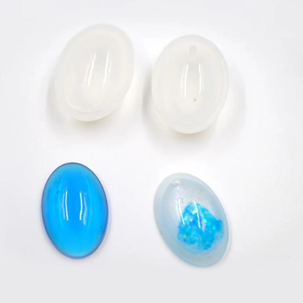 

3x Silicone Oval Domed Cabochon Molds Jewelry Making Mould for DIY Pendant