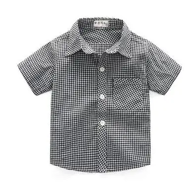 Летняя детская клетчатая рубашка в полоску, рубашка из хлопка, chromophous, детская одежда - Цвет: 03