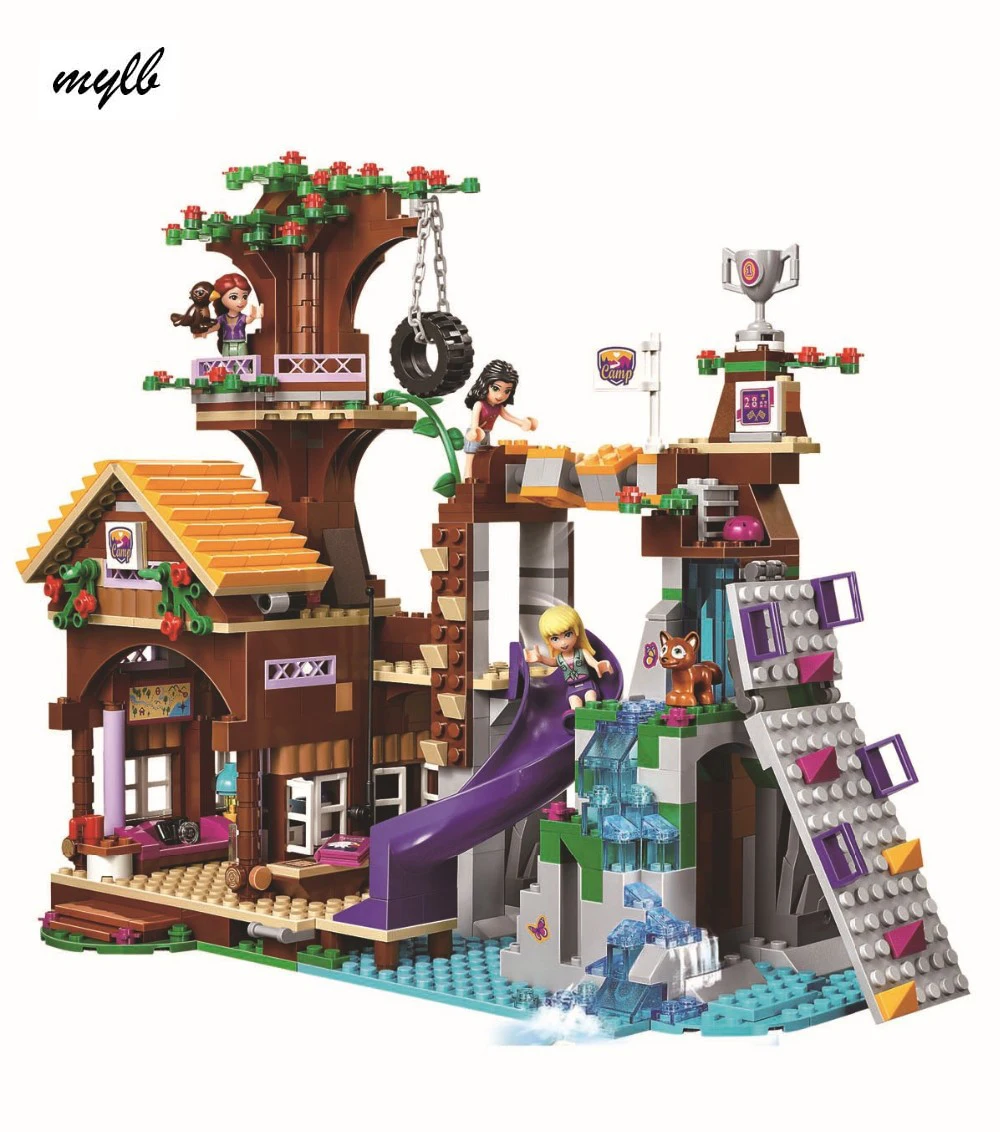 mylb 739Pcs Friends Adventure Camp Tree House tire swing Model Building Minis font b Blocks b