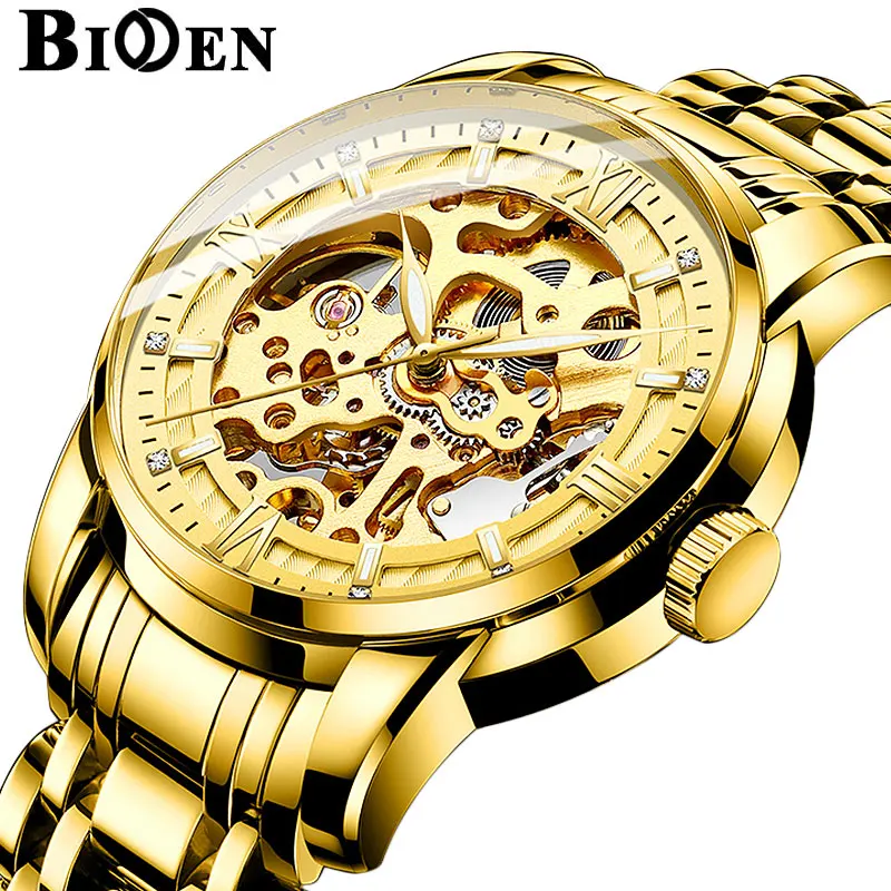 

BIDEN Men Brand Watch Fashion Luxury Wristwatch Waterproof Semi-automatic Mechanical Watch Luminous Sport Casual Watches