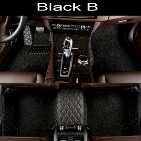Автомобильные коврики чехол для Toyota Camry Corolla RAV4 Prius Prado Highlander Sienna verso Водонепроницаемые кожаные ковровые вкладыши - Название цвета: Black B