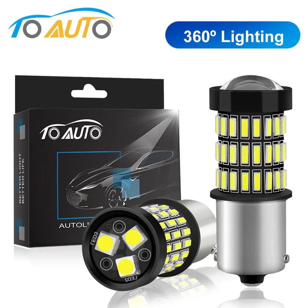 

2pcs Car Lights LED 1156 BA15S P21W BAU15S PY21W 1157 BAY15D LED P21/5W Auto Lamp Turn Signal Brake Light Bulbs R5W R10W 12V