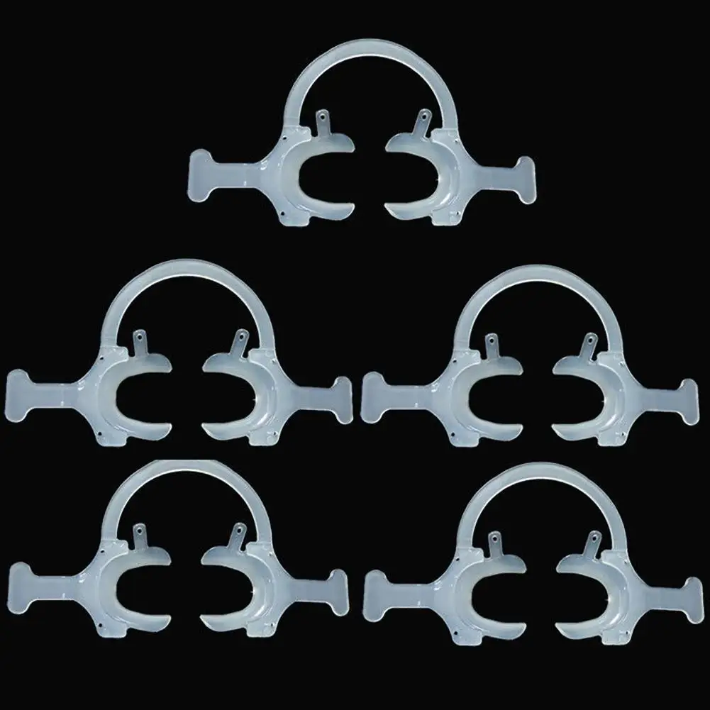 

5pcs Dental Cheek Lip Retractor Mouth Opener C-Shape with Handle White small