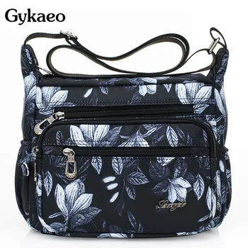 

Gykaeo Summer Women's Shoulder Bags Waterproof Nylon Crossbody Small Women Ladies Messenger Bags Bolso Flowers Printing Handbag