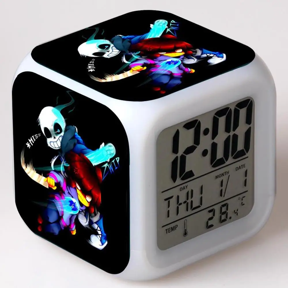 Светодиодный Будильник Undertale wekker reveil для украшения дома ночник светодиодный 7 цветов часы с подсветкой reloj pertador цифровой будильник - Цвет: B06