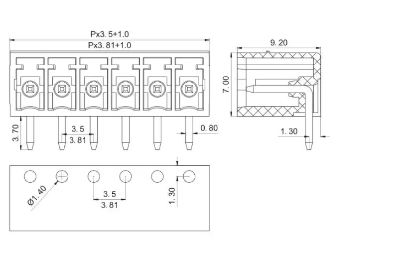 100 шт. женский шаг 3,5 мм 2P 3P 4P~ 10P подключаемый PCB клеммный блок KF2EDG/KF2EDGK-3.5mm изогнутая игла