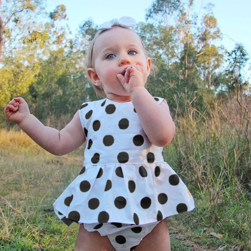 2Pcs/Set Newborn Baby Clothes Polka Dot Infant Girl Clothing Cute Style