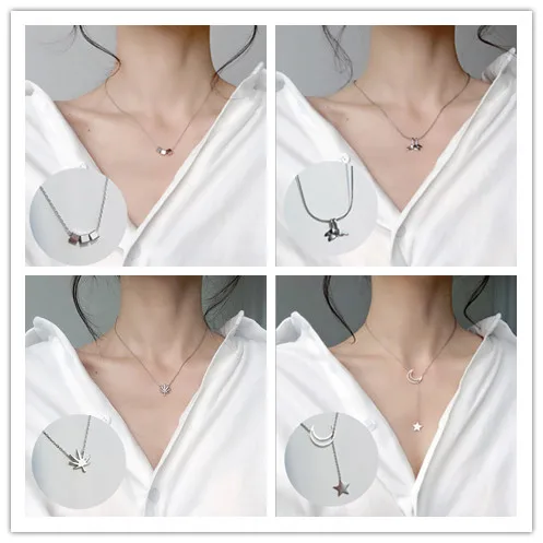 

Necklaces for Women Tiny Short Chain Pendant Ethnic Bohemian Alloy Necklace Choker Jewelry Valentine's Day Present
