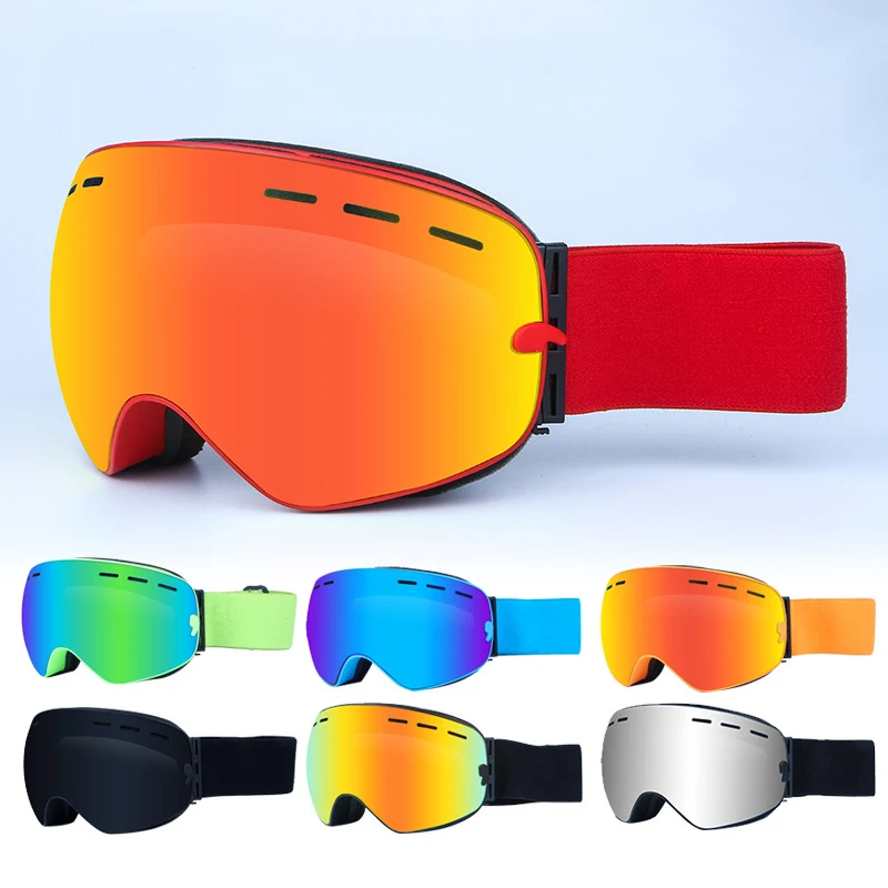 Gafas de esquí lente doble esquí zonnebril Anti-niebla nieve gafas de esquí de las mujeres de los hombres gafas de esqui de Snowboard gafas