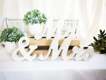 

Mrs Wedding Table Signs for Sweetheart Table Decor Wooden Letters, Large Wooden Mr & Mrs Sign Set