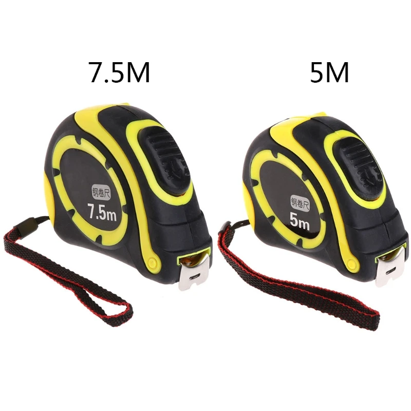 

OOTDTY 5m 7.5m Tape Measure Auto Self locking Rubberized Metric Measuring Tape Ruler