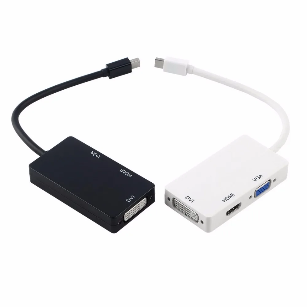 

3 in 1 Display Port Adapter Cable Thunderbolt Port Mini Displa Pport HDMI DVI VGA for Mac Macbook Air iMac Microsoft Surface Pro