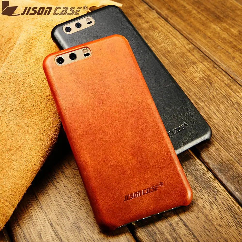 

Jisoncase Genuine Leather Phone Case for Huawei P10 P10 Plus Luxury Business Protective Cover Shell for Huawei P10 P10 Plus