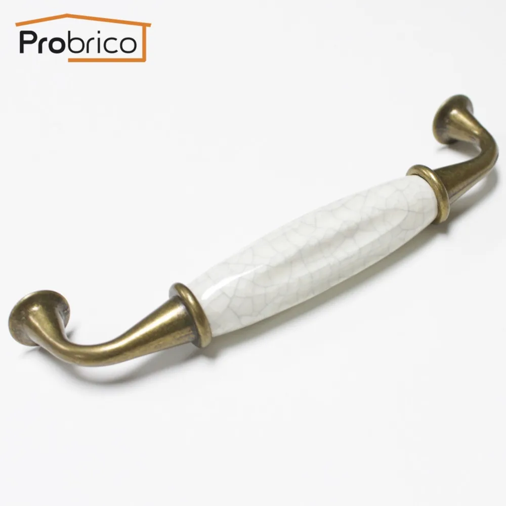 Probrico 10 PCS Porcelain Furniture Cabinet Handles PD6289ANB128 Antique Bronze Ceramic 128mm Vintage Kitchen Drawer Knob Probrico 10 PCS Porcelain Furniture Cabinet Handles PD6289ANB128 Antique Bronze Ceramic 128mm Vintage Kitchen Drawer Knob