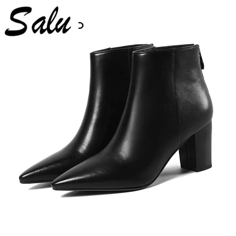 

Salu Ankle Boots Fashion Shoes Handmade Good Quality Boots Spring Autumn genuine leather Women Boots