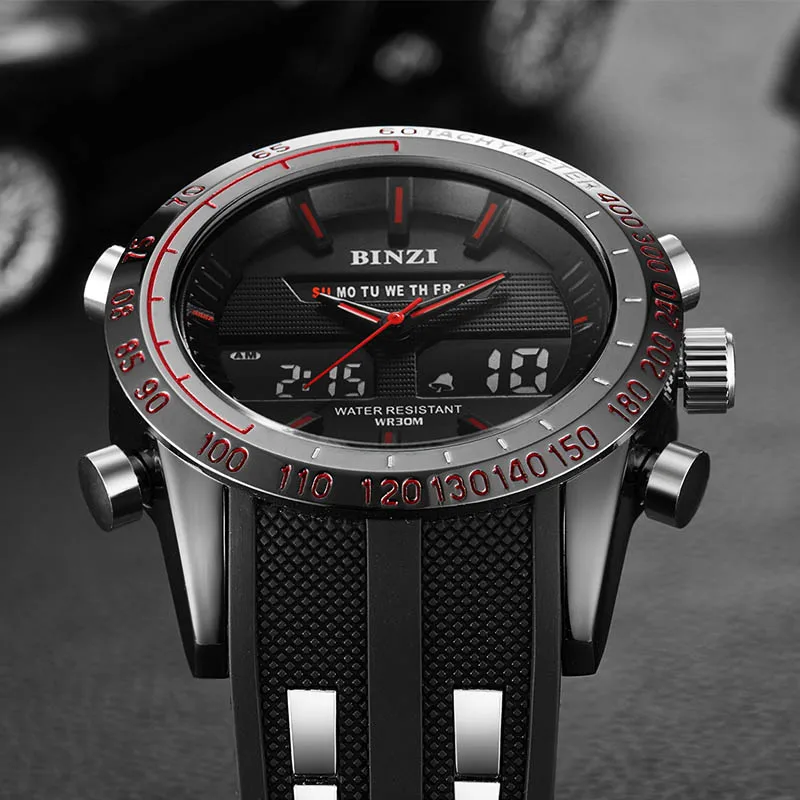 Horloges Mannen BINZI цифровые спортивные часы Роскошные мужские электронные военные для