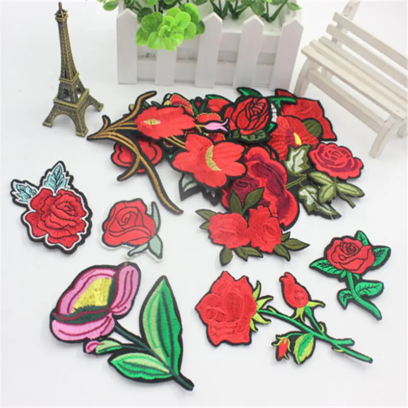1 шт. приклеивающиеся нашивки с помощью утюга аппликация цветочной вышивкой