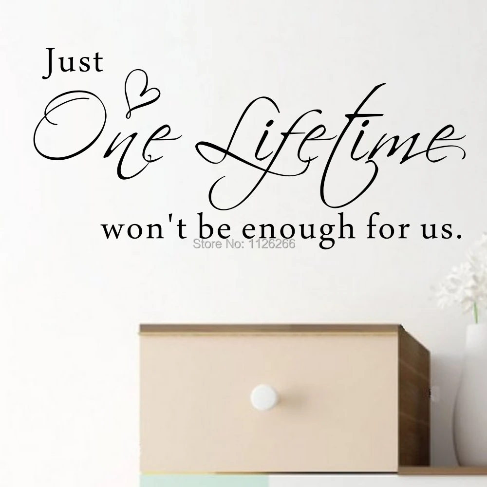 Just One Lifetime Won't Be Enough for Us Love Quote Vinyl Wall Art