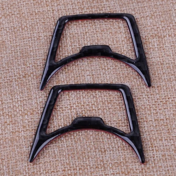 

CITALL 2Pcs/set Black Luxury Carbon Fiber Headlight Switch Frame Button Cover Trim Fit for Ford Mustang 2015 2016 2017 2018