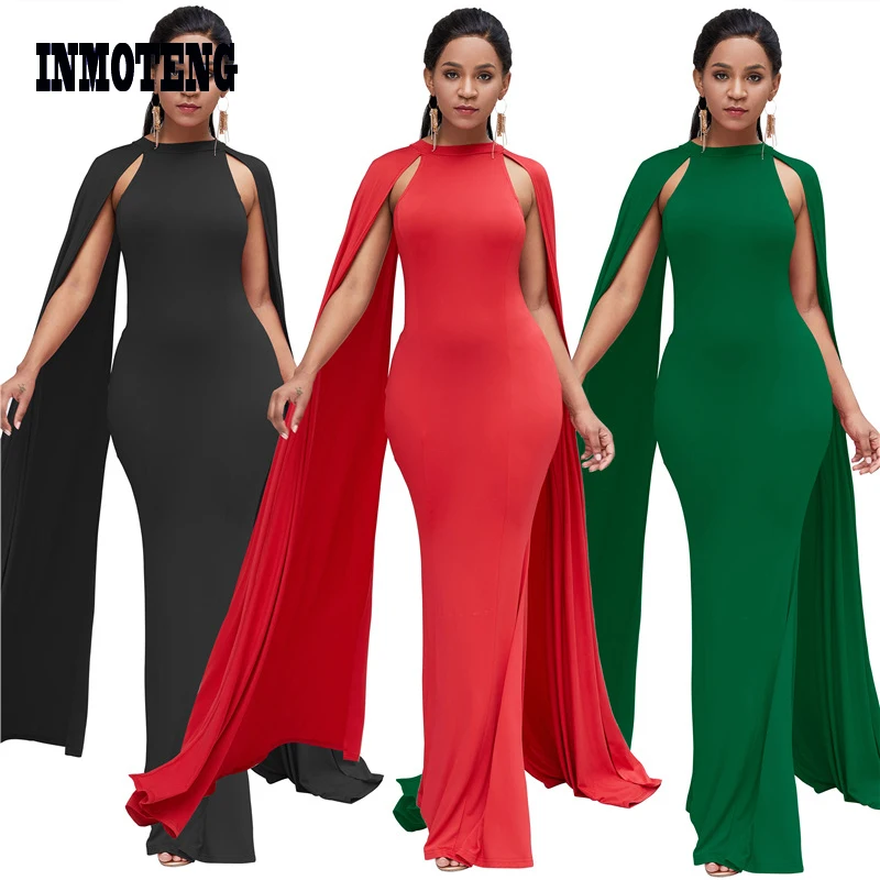 Женское винтажное платье Русалка однотонное облегающее Платье макси с рукавом