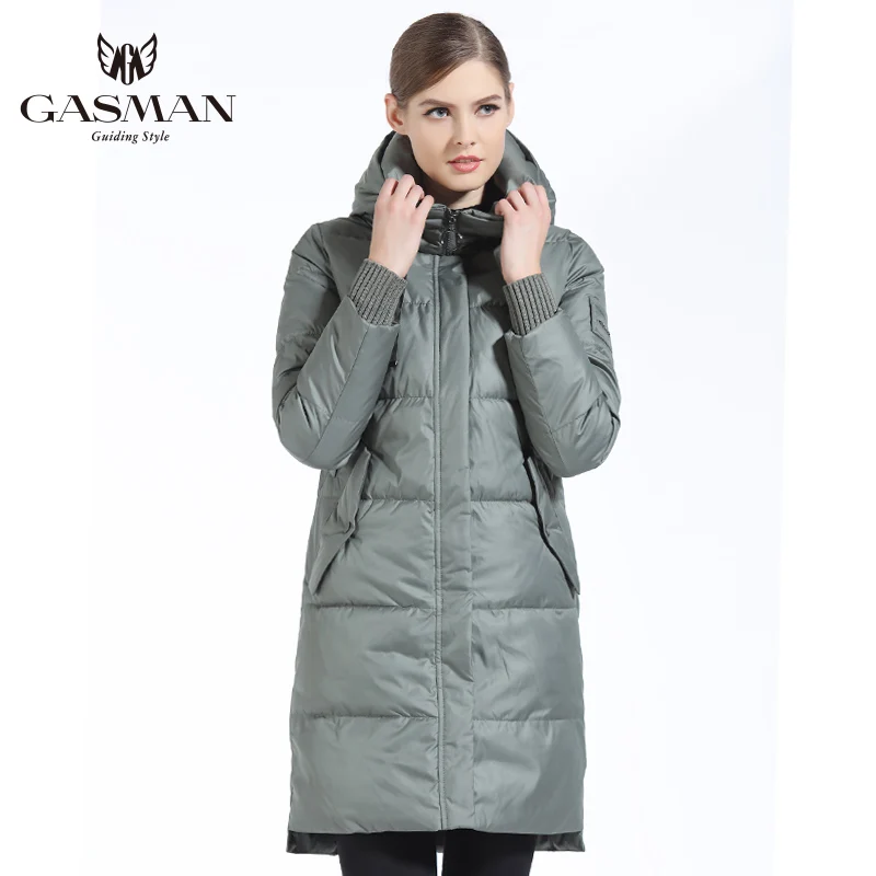 GASMAN 2018 Winter Women Bio Down Parka Brand Female Long Winter Coat For Women Hooded Down Fashion Jacket New Winter Collection