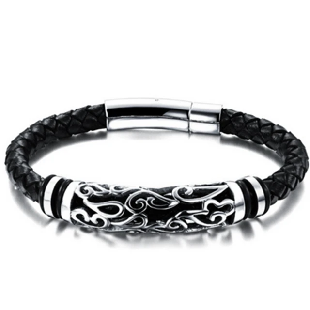 Fashionable Mens Leather Bracelet Man Boys Biker Hand Genuine Fashionable Mens Leather Bracelet Man Boys Biker Hand Genuine Braclets