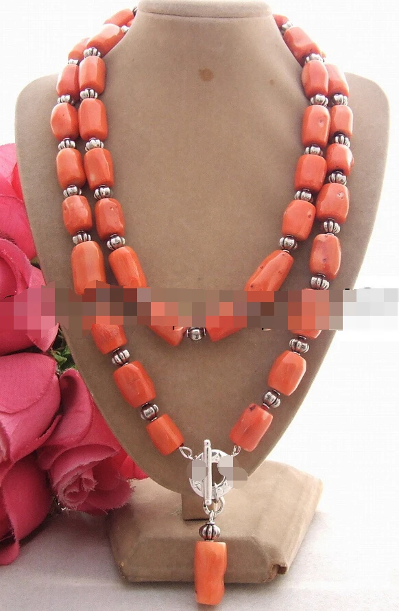 

Hot sell -@> A906 30"12x20mm Pink Coral Pendant Necklace -Top quality free shipping