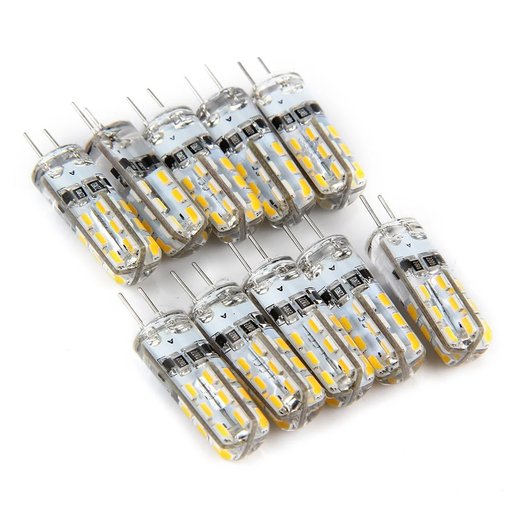 1 Вт 10 шт. G4 цоколь 24leds Лампа DC 12В теплый белый свет 360 градусов угол прожектор SMD 3014