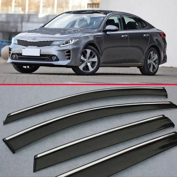 Window Wind Deflector Visor Rain/Sun Guard Vent For KIA K5 Optima 2016 2017in Awnings