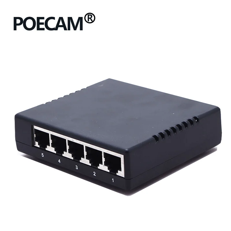Injuctor 5 Port passive PoE Switch 12V 24V 4/5+ 7/8 transfer speed 10