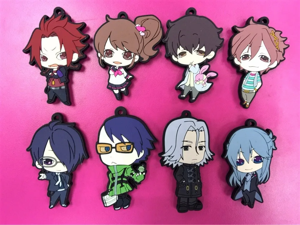 G437 8pcslot BrothersConflict Original Japanese anime figure rubber Silicone sweet smell mobile phone charms keychain strap