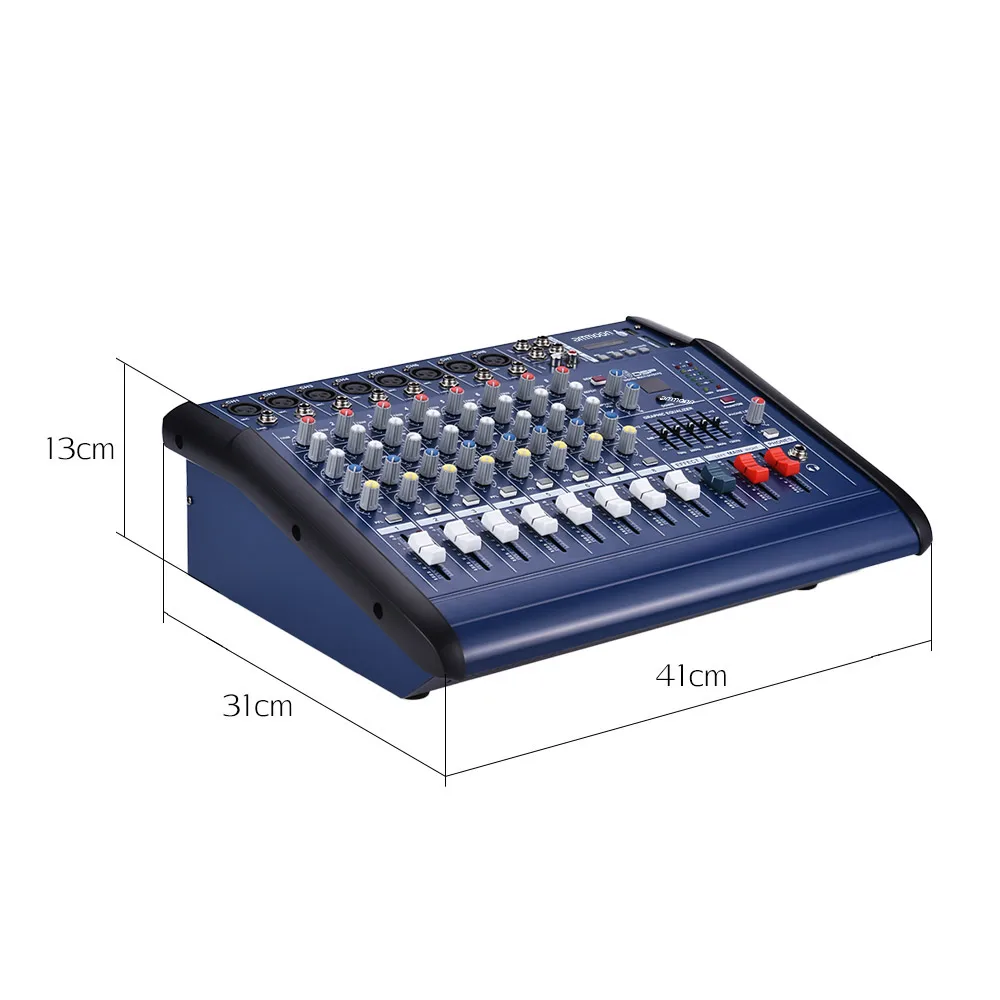 Ammoon PMX802D-USB 8 каналов мощность ed миксер усилитель цифровой микшерный пульт Amp С 48 В Phantom power USB/SD слот