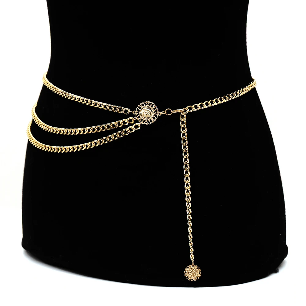 2018 Fashion Metal Chain Retro Belt High Waist Hip Coin Charms Waist