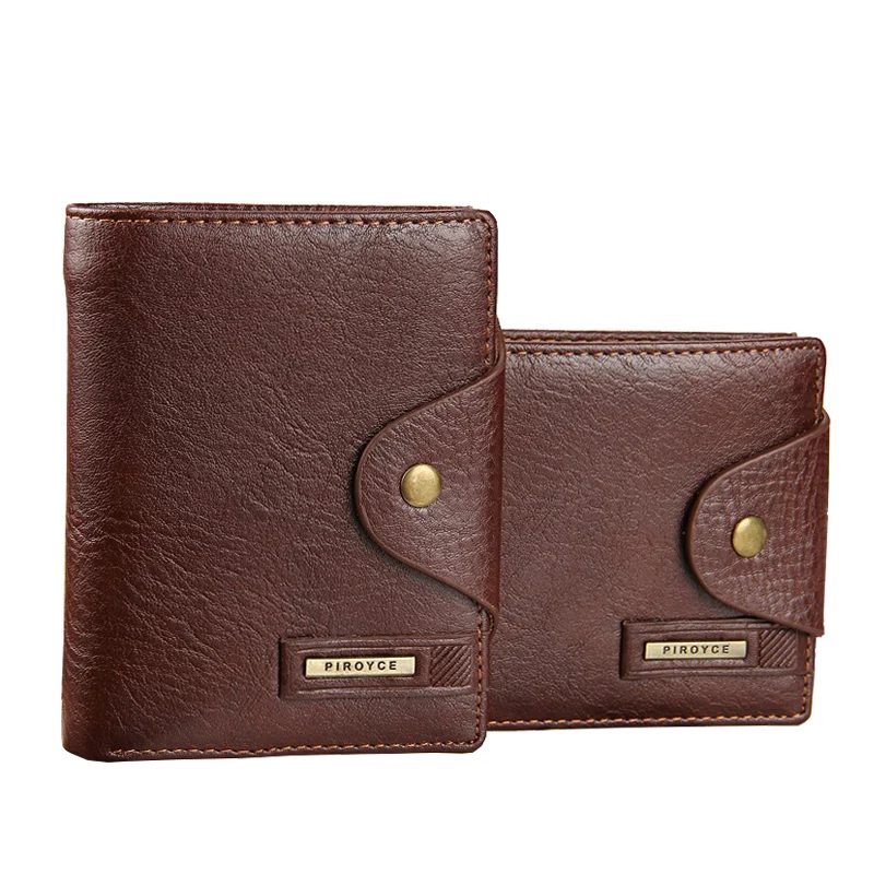  2016 Brand Men Design Short Small Wallets Male Mens PU Leather Black Brown With Coin Pocket Card Holder Wallet Purse Carteras 