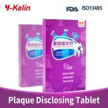 Y-kelin Plaque Disclosing Tablet 12 Tabs Plak gigi mendedahkan penanda plak gigi plak bakteria
