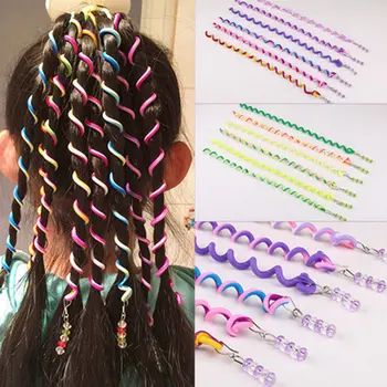 

6pcs/lot Headband Cute Girls Hair Band Crystal Long Elastic Headwear Rainbow Color Free Length Dreadlocks Hair Style Accessories