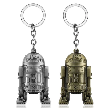 

dongsheng Wholesale 3D Star Wars Robot R2D2 Pendants keychain Metal Keyring Men Boys Gift Star Wars Character Car Key Chain-50
