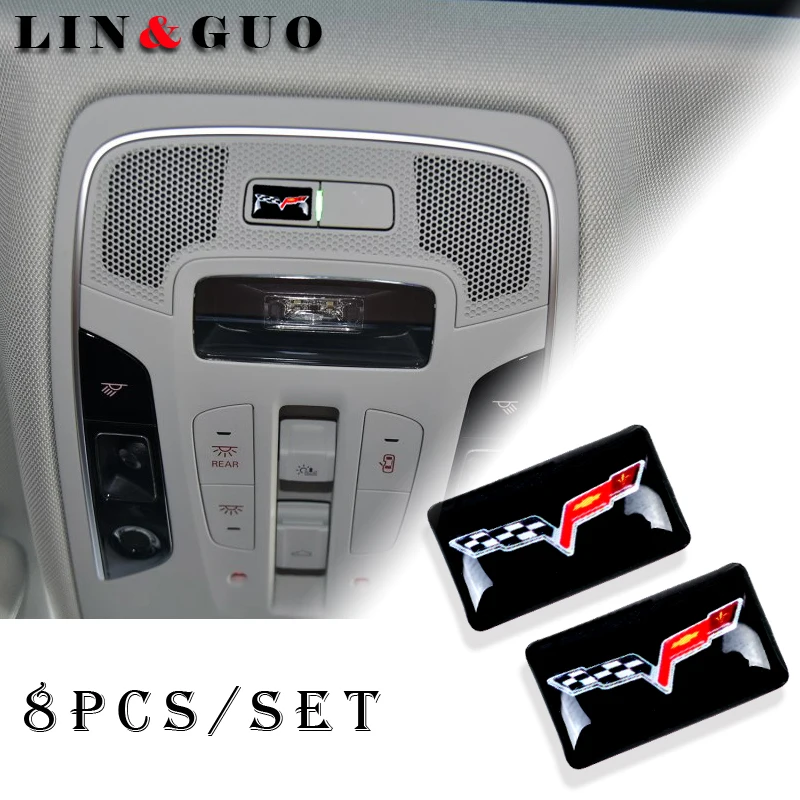 

8pcs Car styling Steering wheel 3D small Emblem Sticker Wheel Decal Fit for Chevrolet Colorado Cruze Spark Car accessories