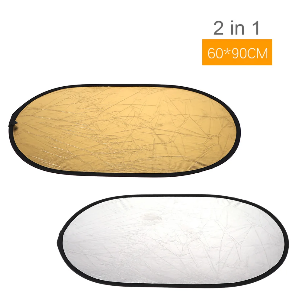 

2in1 60*90cm/23.6*35.4" Portable Photo Studio Light Reflector Multi Handhold Collapsible Ellipse Photography Reflector 2 Colors